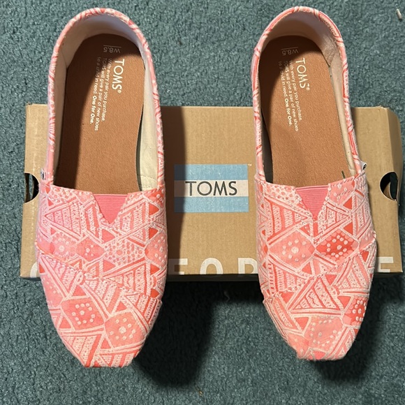 Toms Classic Pink Neon Tribal. Women’s 8.5 - Picture 4 of 5